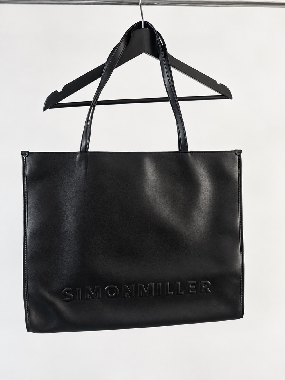 Simon Miller Black Embossed Logo Leather Tote